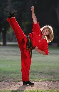 Sandy Gimpel is fourth degree black belt holder.